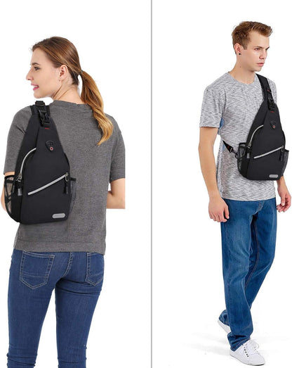 Mini Sling Backpack,Small Hiking Daypack Travel Outdoor Casual Sports Bag, Black