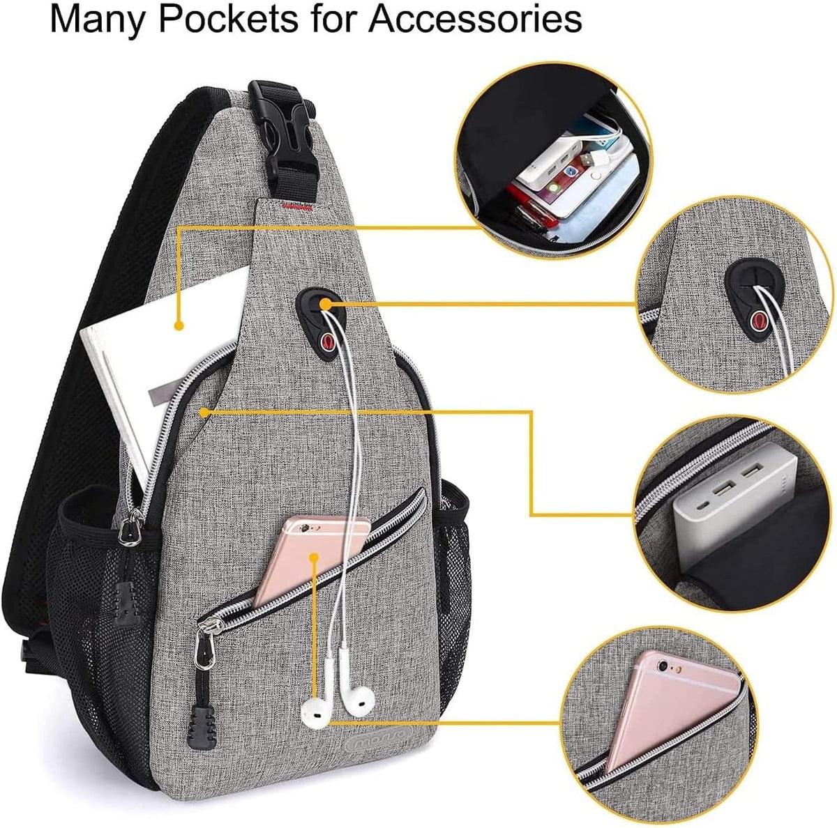 Mini Sling Backpack,Small Hiking Daypack Travel Outdoor Casual Sports Bag, Black
