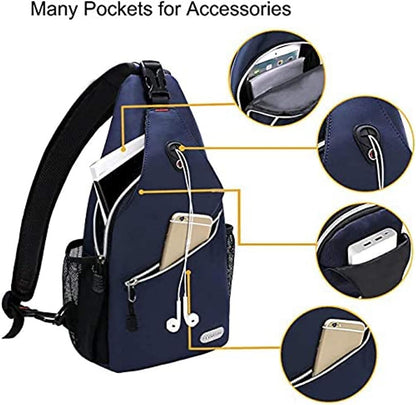Mini Sling Backpack,Small Hiking Daypack Travel Outdoor Casual Sports Bag, Black