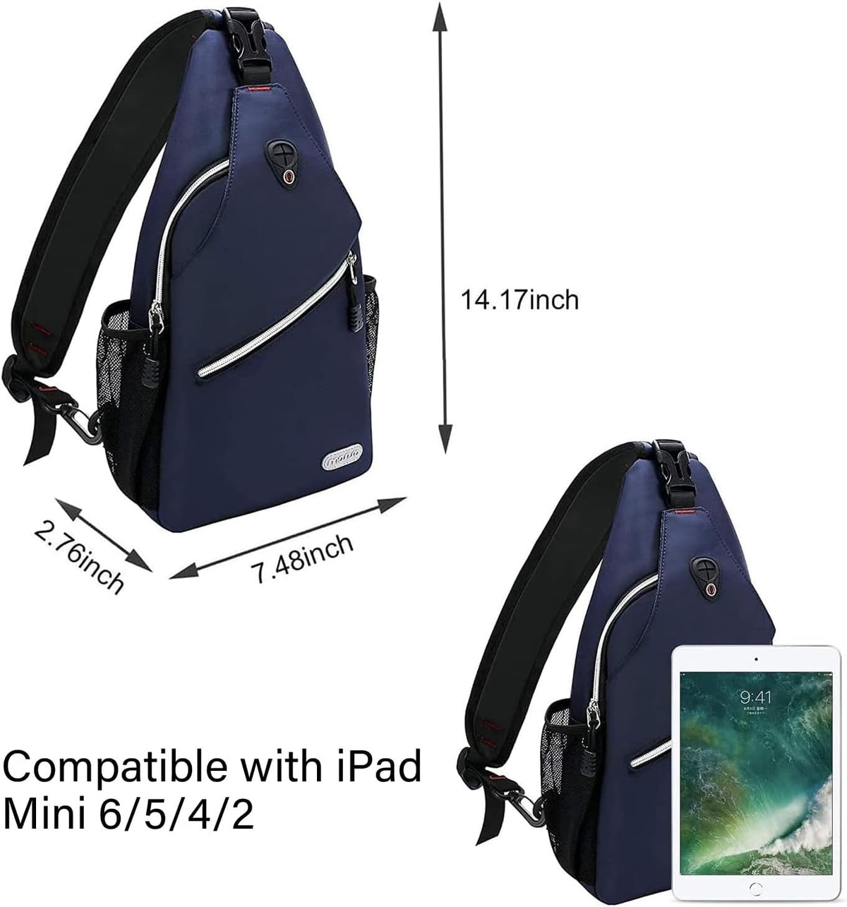 Mini Sling Backpack,Small Hiking Daypack Travel Outdoor Casual Sports Bag, Black