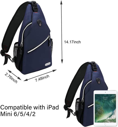 Mini Sling Backpack,Small Hiking Daypack Travel Outdoor Casual Sports Bag, Black