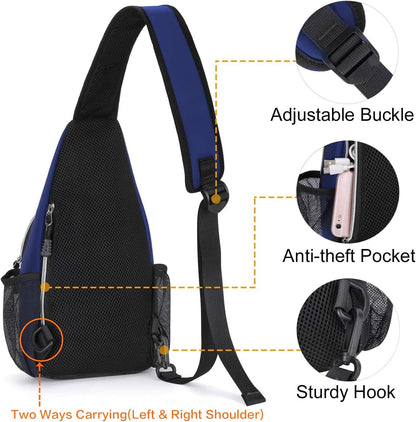 Mini Sling Backpack,Small Hiking Daypack Travel Outdoor Casual Sports Bag, Black