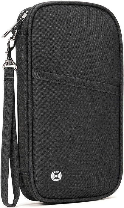 Travel Passport Wallet,RFID Blocking Waterproof Passport Holder Family Portable Travel Document Organizer for Men and Women