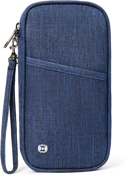 Travel Passport Wallet,RFID Blocking Waterproof Passport Holder Family Portable Travel Document Organizer for Men and Women