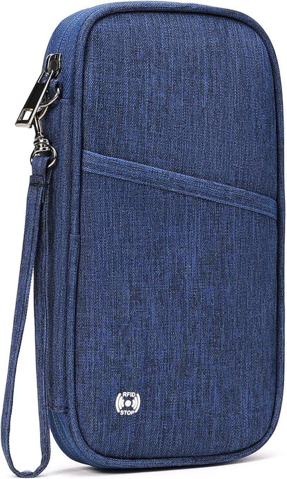 Travel Passport Wallet,RFID Blocking Waterproof Passport Holder Family Portable Travel Document Organizer for Men and Women