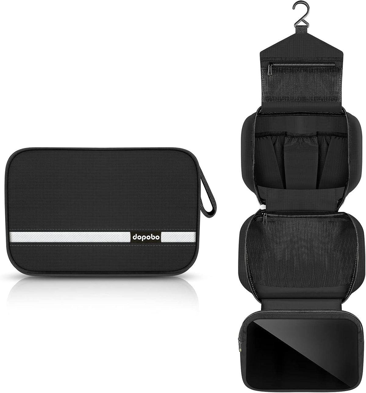 Travel Toiletry Bag for Women, Dopp Kit for Men, Waterproof Makeup Bag Shaving Bag with Hanging Hook, Portable Toiletry Organizer for Traveling and Camping