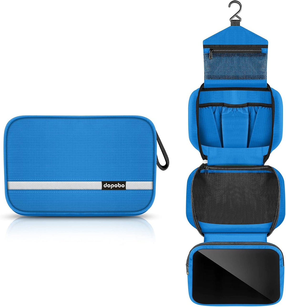 Travel Toiletry Bag for Women, Dopp Kit for Men, Waterproof Makeup Bag Shaving Bag with Hanging Hook, Portable Toiletry Organizer for Traveling and Camping