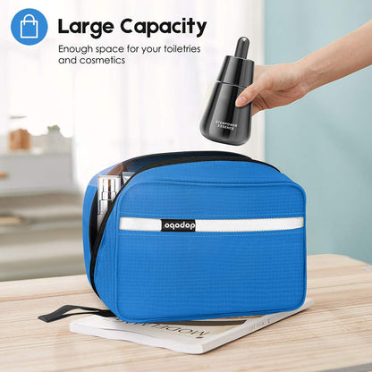 Travel Toiletry Bag for Women, Dopp Kit for Men, Waterproof Makeup Bag Shaving Bag with Hanging Hook, Portable Toiletry Organizer for Traveling and Camping