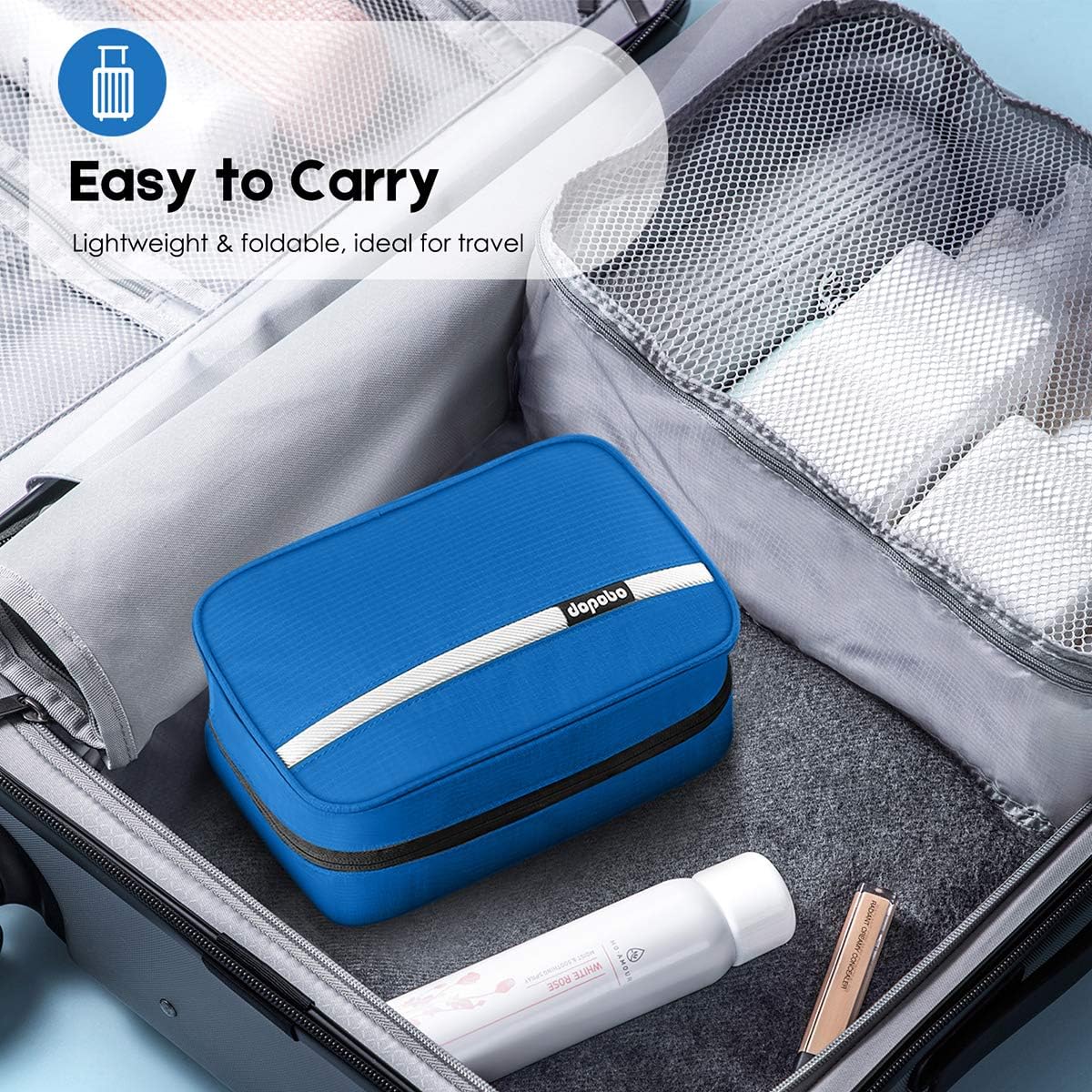 Travel Toiletry Bag for Women, Dopp Kit for Men, Waterproof Makeup Bag Shaving Bag with Hanging Hook, Portable Toiletry Organizer for Traveling and Camping