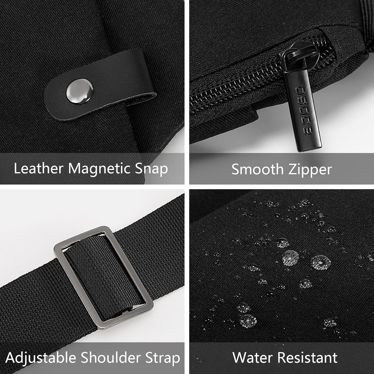 Crossbody Sling Bag, Water-Resistant Anti Theft Chest Pack, Minimalist Commuter Daypack for Travel Hiking Work