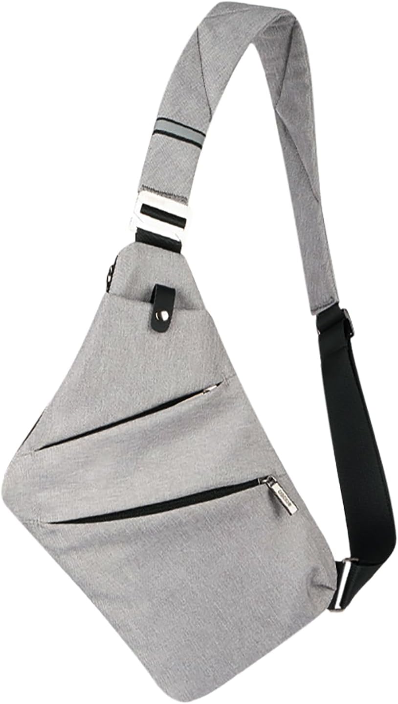 Crossbody Sling Bag, Water-Resistant Anti Theft Chest Pack, Minimalist Commuter Daypack for Travel Hiking Work