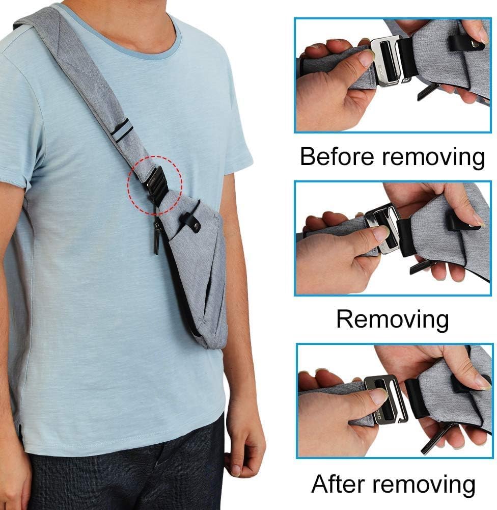 Crossbody Sling Bag, Water-Resistant Anti Theft Chest Pack, Minimalist Commuter Daypack for Travel Hiking Work
