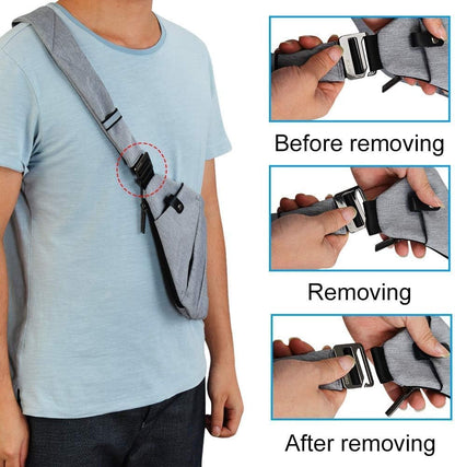 Crossbody Sling Bag, Water-Resistant Anti Theft Chest Pack, Minimalist Commuter Daypack for Travel Hiking Work