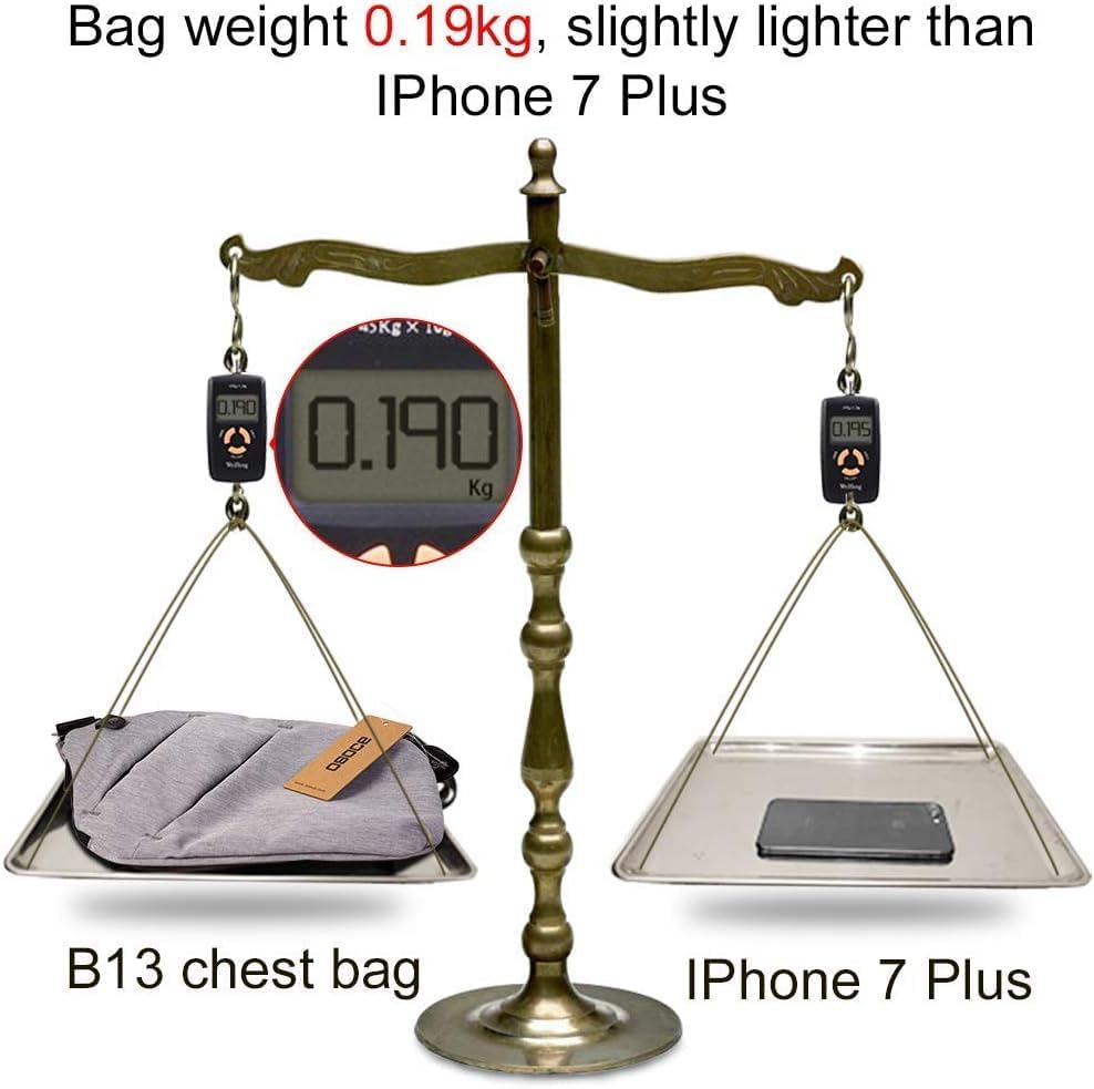 Crossbody Sling Bag, Water-Resistant Anti Theft Chest Pack, Minimalist Commuter Daypack for Travel Hiking Work