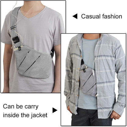 Crossbody Sling Bag, Water-Resistant Anti Theft Chest Pack, Minimalist Commuter Daypack for Travel Hiking Work