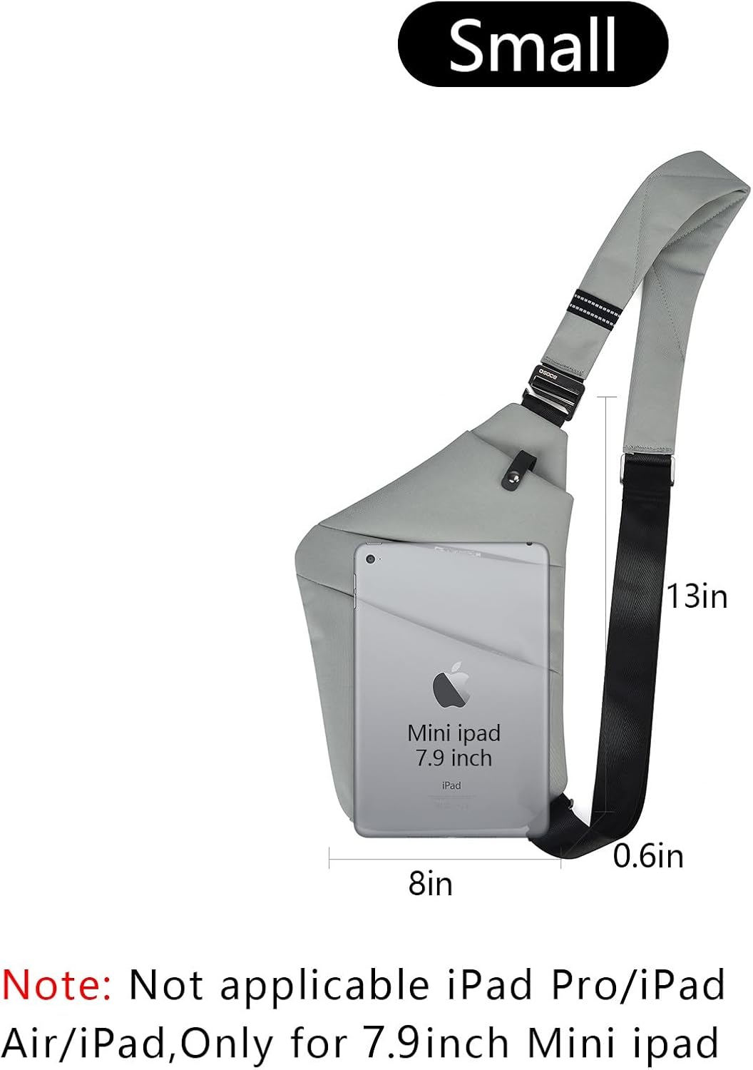 Crossbody Sling Bag, Water-Resistant Anti Theft Chest Pack, Minimalist Commuter Daypack for Travel Hiking Work