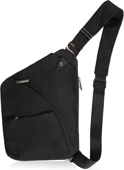 Crossbody Sling Bag, Water-Resistant Anti Theft Chest Pack, Minimalist Commuter Daypack for Travel Hiking Work