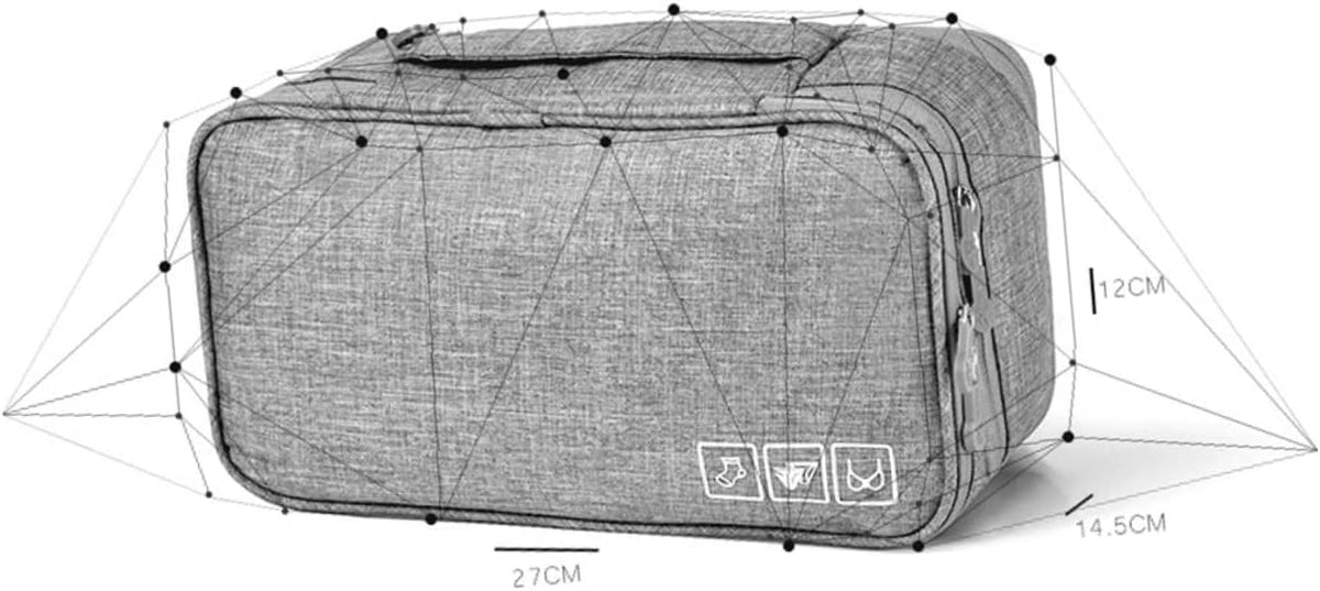 Cationic Underwear Storage Organizer Bag Waterproof Travel Pouch for Bras and Underwear Lightweight Travel Accessory