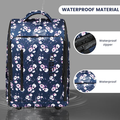 Rolling Backpack with Wheels, Waterproof Wheeled Backpack with USB Ports for Men Women, 15.6 Inch Travel Laptop Backpack with Wheels for Adults, Roller Carry-On Luggage Bag for Business Work