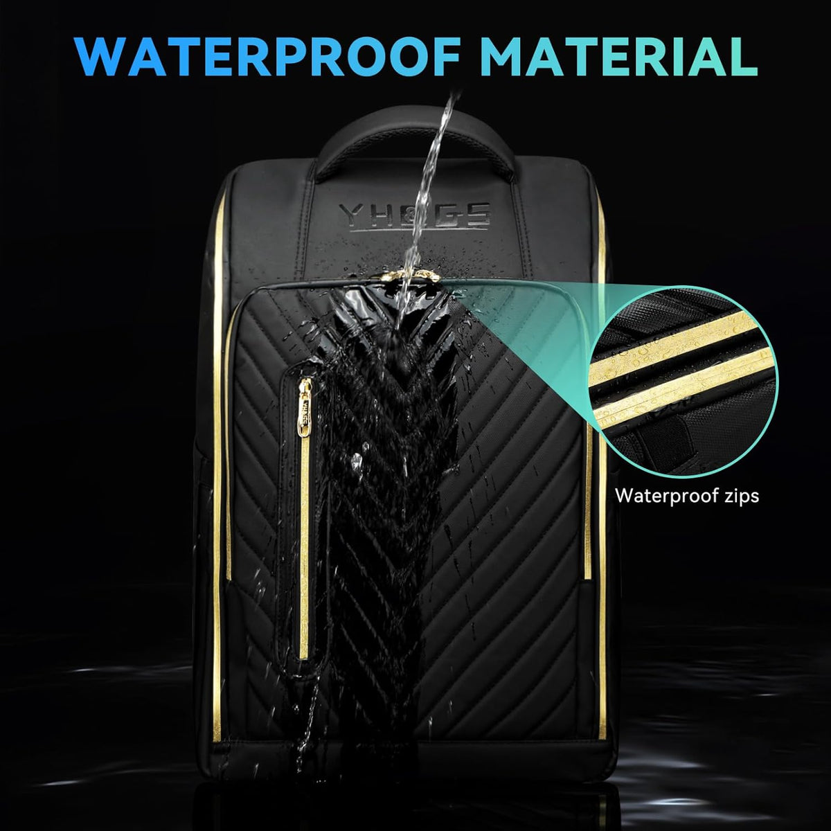 Rolling Backpack with Wheels, Waterproof Wheeled Backpack with USB Ports for Men Women, 15.6 Inch Travel Laptop Backpack with Wheels for Adults, Roller Carry-On Luggage Bag for Business Work