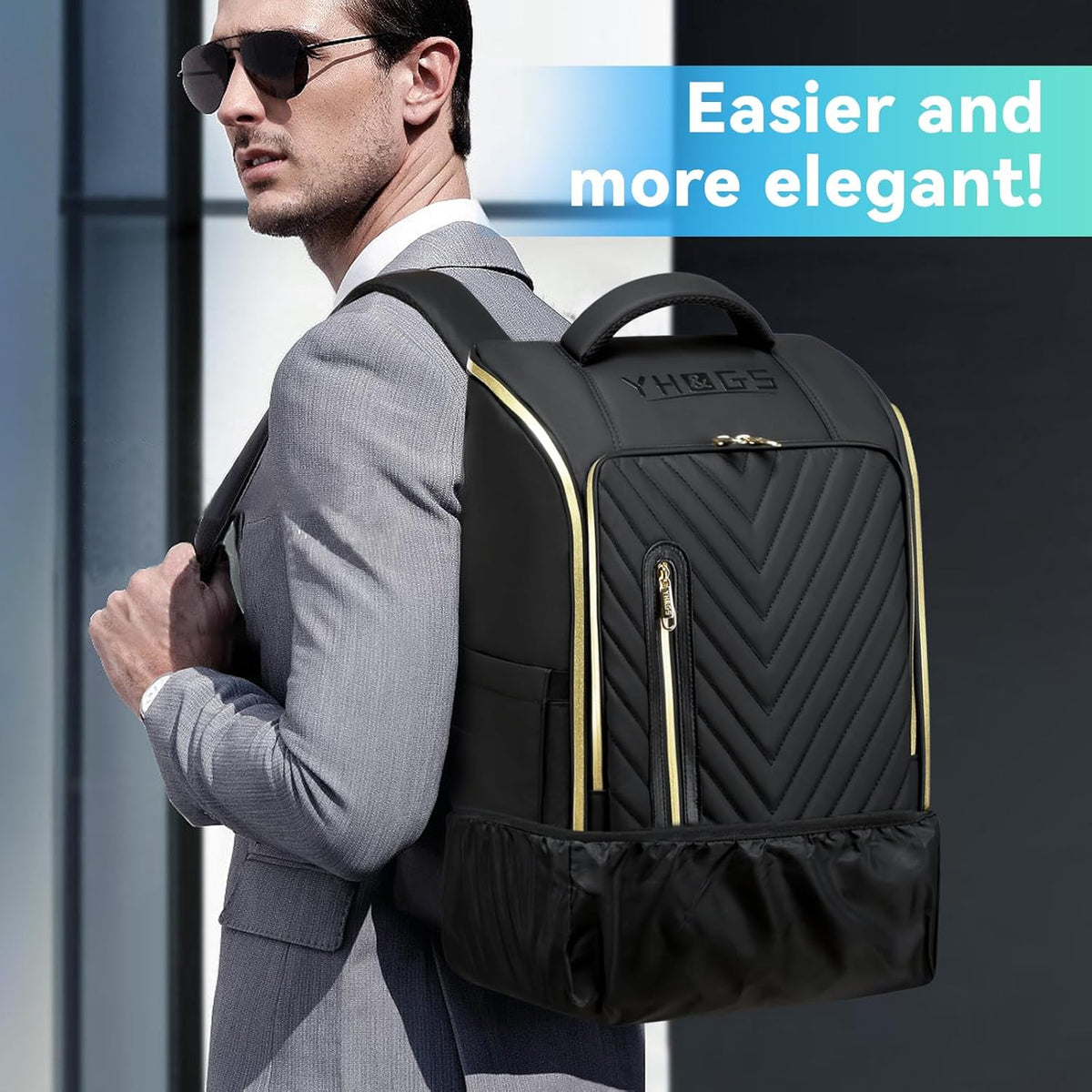 Rolling Backpack with Wheels, Waterproof Wheeled Backpack with USB Ports for Men Women, 15.6 Inch Travel Laptop Backpack with Wheels for Adults, Roller Carry-On Luggage Bag for Business Work