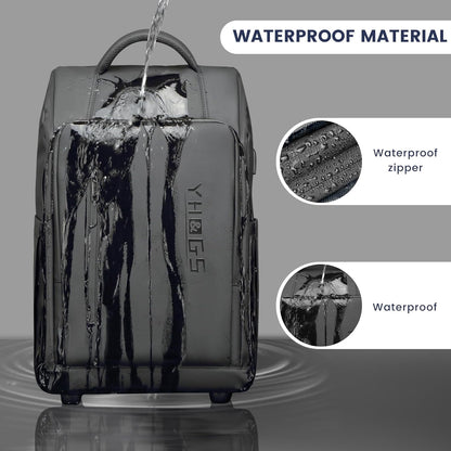 Rolling Backpack with Wheels, Waterproof Wheeled Backpack with USB Ports for Men Women, 15.6 Inch Travel Laptop Backpack with Wheels for Adults, Roller Carry-On Luggage Bag for Business Work