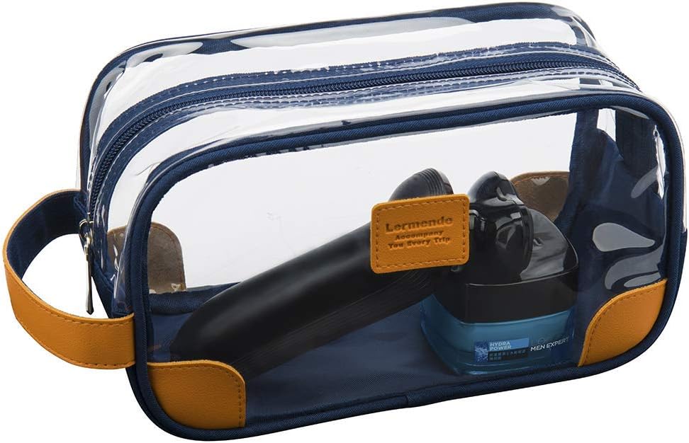 Toiletry Bag, Clear Shaving Dopp Kit for Men Travel Toiletry Bag with Hand Strap Unisex Bathroom Toiletries Organiser