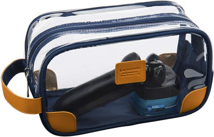 Toiletry Bag, Clear Shaving Dopp Kit for Men Travel Toiletry Bag with Hand Strap Unisex Bathroom Toiletries Organiser