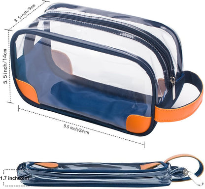 Toiletry Bag, Clear Shaving Dopp Kit for Men Travel Toiletry Bag with Hand Strap Unisex Bathroom Toiletries Organiser