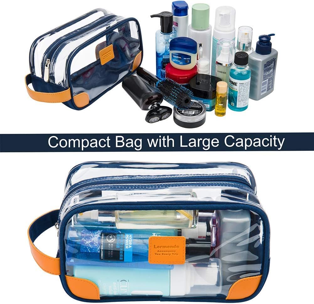 Toiletry Bag, Clear Shaving Dopp Kit for Men Travel Toiletry Bag with Hand Strap Unisex Bathroom Toiletries Organiser