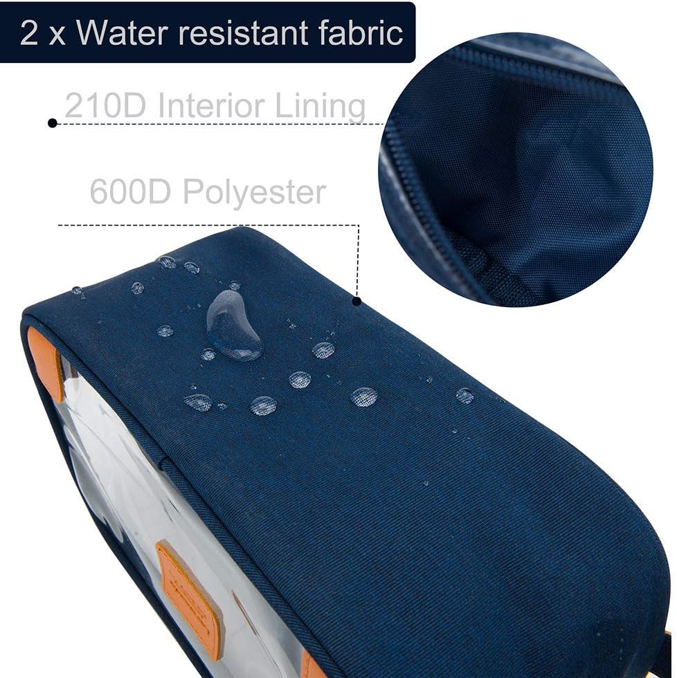 Toiletry Bag, Clear Shaving Dopp Kit for Men Travel Toiletry Bag with Hand Strap Unisex Bathroom Toiletries Organiser