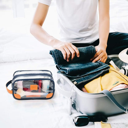 Toiletry Bag, Clear Shaving Dopp Kit for Men Travel Toiletry Bag with Hand Strap Unisex Bathroom Toiletries Organiser