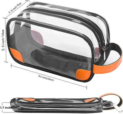 Toiletry Bag, Clear Shaving Dopp Kit for Men Travel Toiletry Bag with Hand Strap Unisex Bathroom Toiletries Organiser
