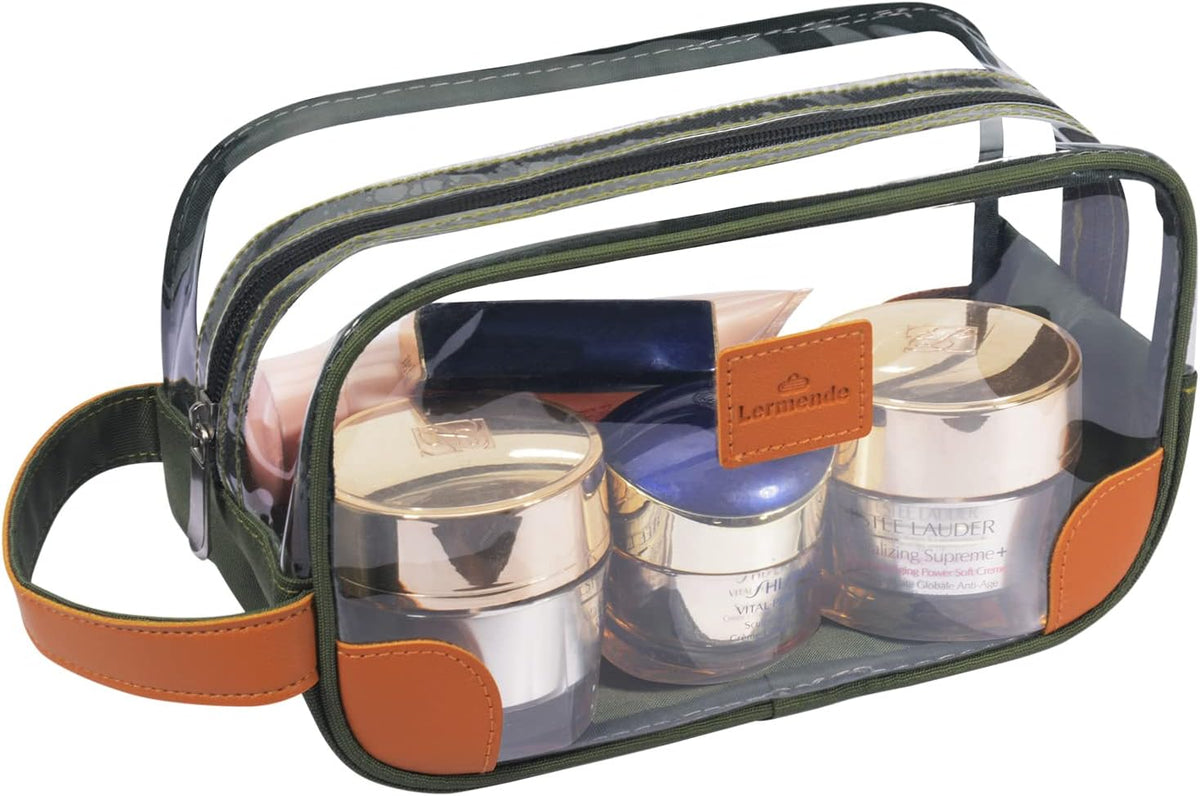 Toiletry Bag, Clear Shaving Dopp Kit for Men Travel Toiletry Bag with Hand Strap Unisex Bathroom Toiletries Organiser