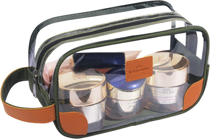Toiletry Bag, Clear Shaving Dopp Kit for Men Travel Toiletry Bag with Hand Strap Unisex Bathroom Toiletries Organiser