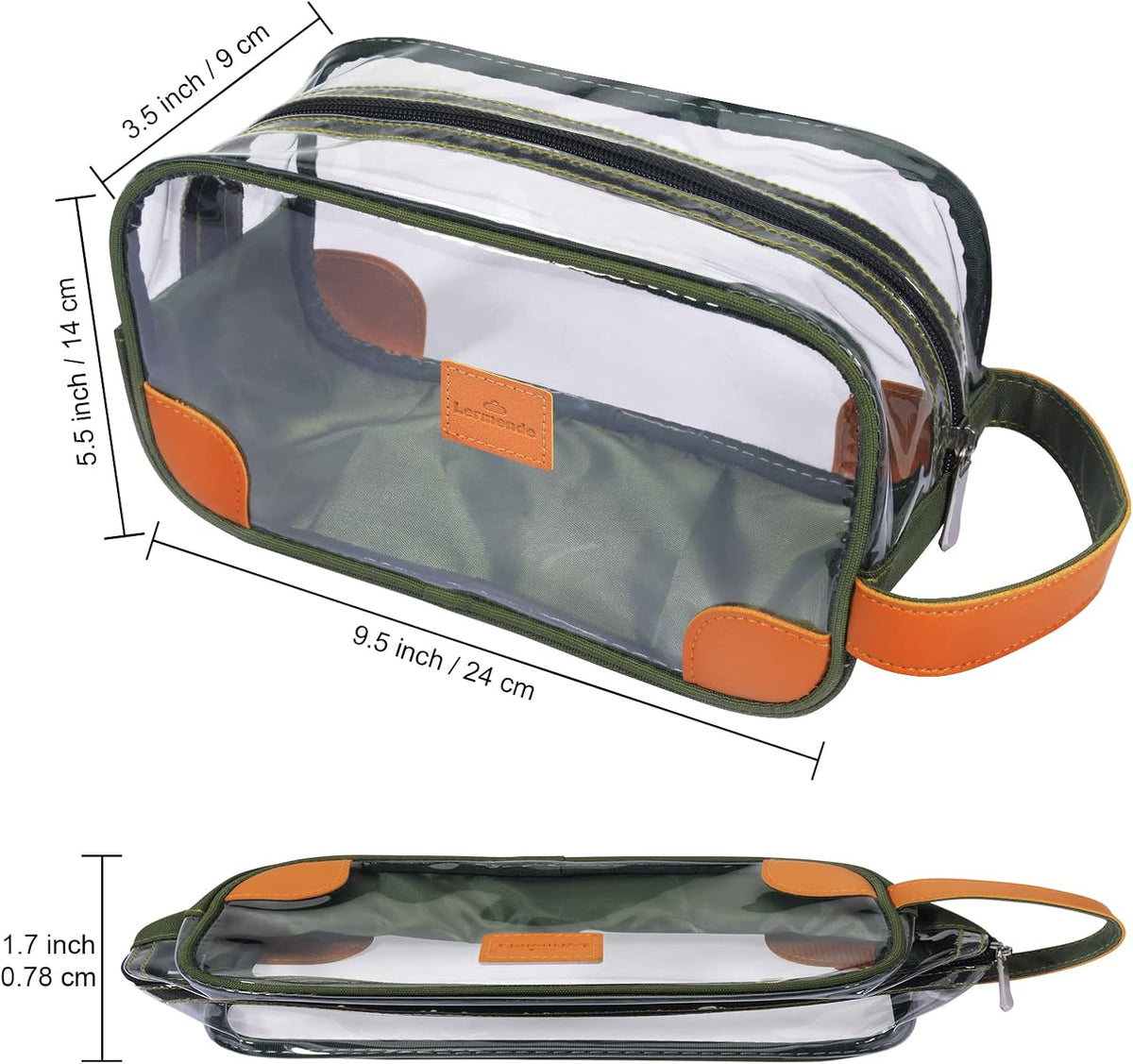 Toiletry Bag, Clear Shaving Dopp Kit for Men Travel Toiletry Bag with Hand Strap Unisex Bathroom Toiletries Organiser