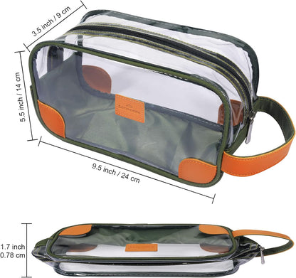 Toiletry Bag, Clear Shaving Dopp Kit for Men Travel Toiletry Bag with Hand Strap Unisex Bathroom Toiletries Organiser