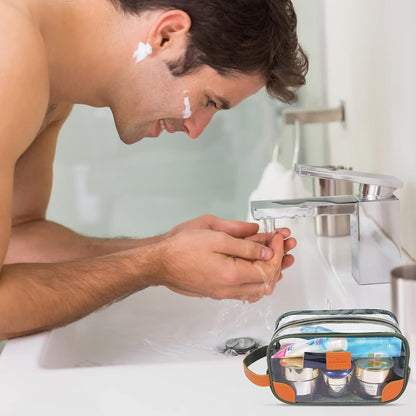 Toiletry Bag, Clear Shaving Dopp Kit for Men Travel Toiletry Bag with Hand Strap Unisex Bathroom Toiletries Organiser