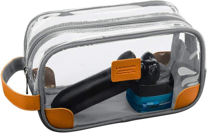 Toiletry Bag, Clear Shaving Dopp Kit for Men Travel Toiletry Bag with Hand Strap Unisex Bathroom Toiletries Organiser