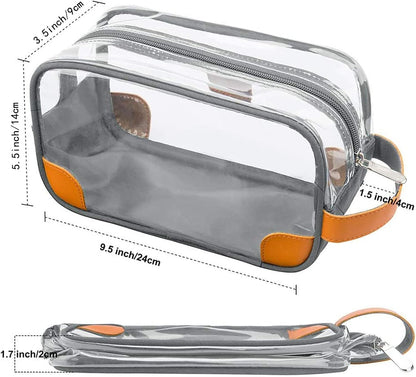 Toiletry Bag, Clear Shaving Dopp Kit for Men Travel Toiletry Bag with Hand Strap Unisex Bathroom Toiletries Organiser