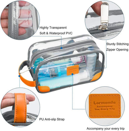Toiletry Bag, Clear Shaving Dopp Kit for Men Travel Toiletry Bag with Hand Strap Unisex Bathroom Toiletries Organiser