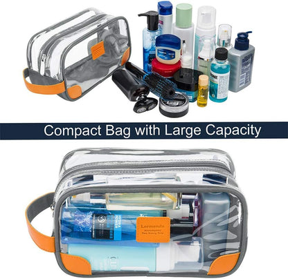 Toiletry Bag, Clear Shaving Dopp Kit for Men Travel Toiletry Bag with Hand Strap Unisex Bathroom Toiletries Organiser