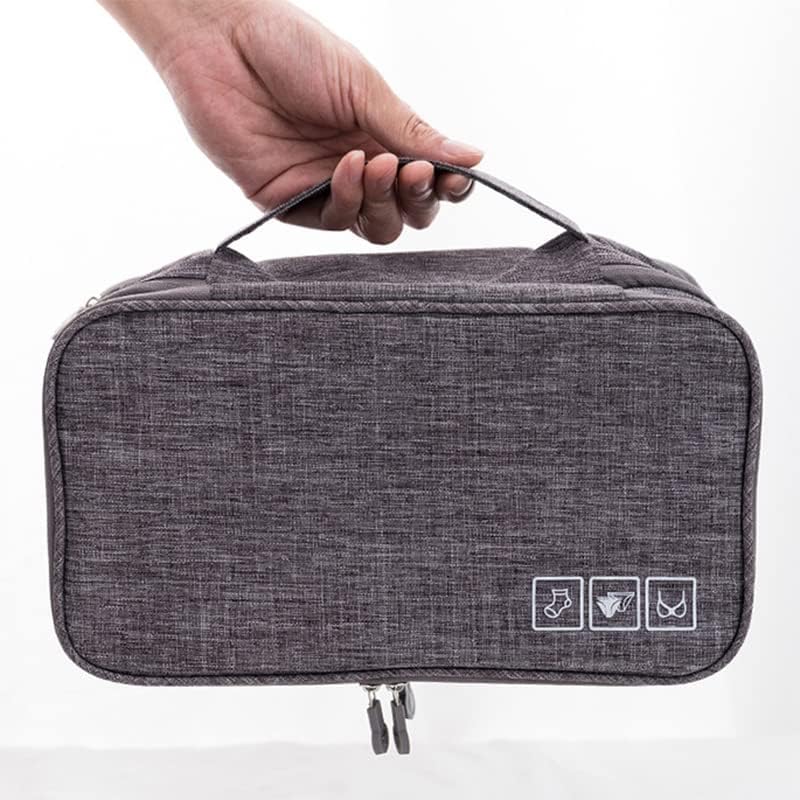 Travel Bra Oxford Fabric Underwear Storage Bag Large Capacity for Women Travel, Closure Lingerie Sock Case (Dark Blue)