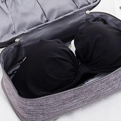 Travel Bra Oxford Fabric Underwear Storage Bag Large Capacity for Women Travel, Closure Lingerie Sock Case (Dark Blue)