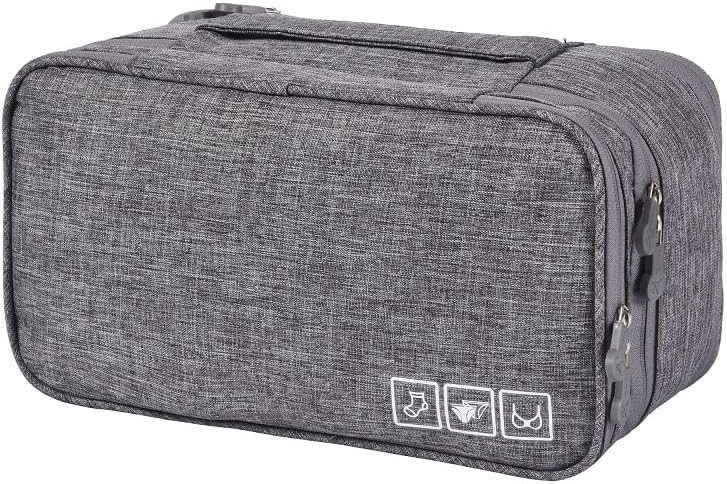 Travel Bra Oxford Fabric Underwear Storage Bag Large Capacity for Women Travel, Closure Lingerie Sock Case (Dark Blue)