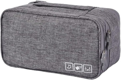 Travel Bra Oxford Fabric Underwear Storage Bag Large Capacity for Women Travel, Closure Lingerie Sock Case (Dark Blue)