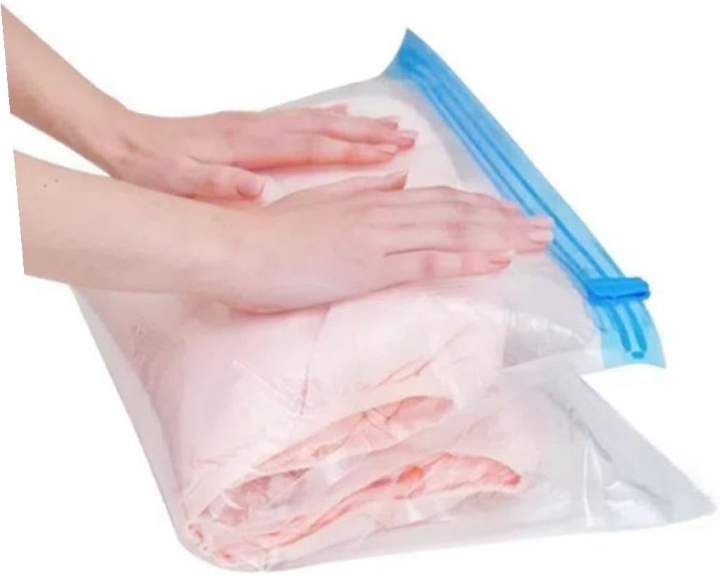 12pcs Hand Roll up Clothing Storage Bags Travel Space Saver Compression Bags for Suitcases Pa+pe Material Garments Organizer for Luggage