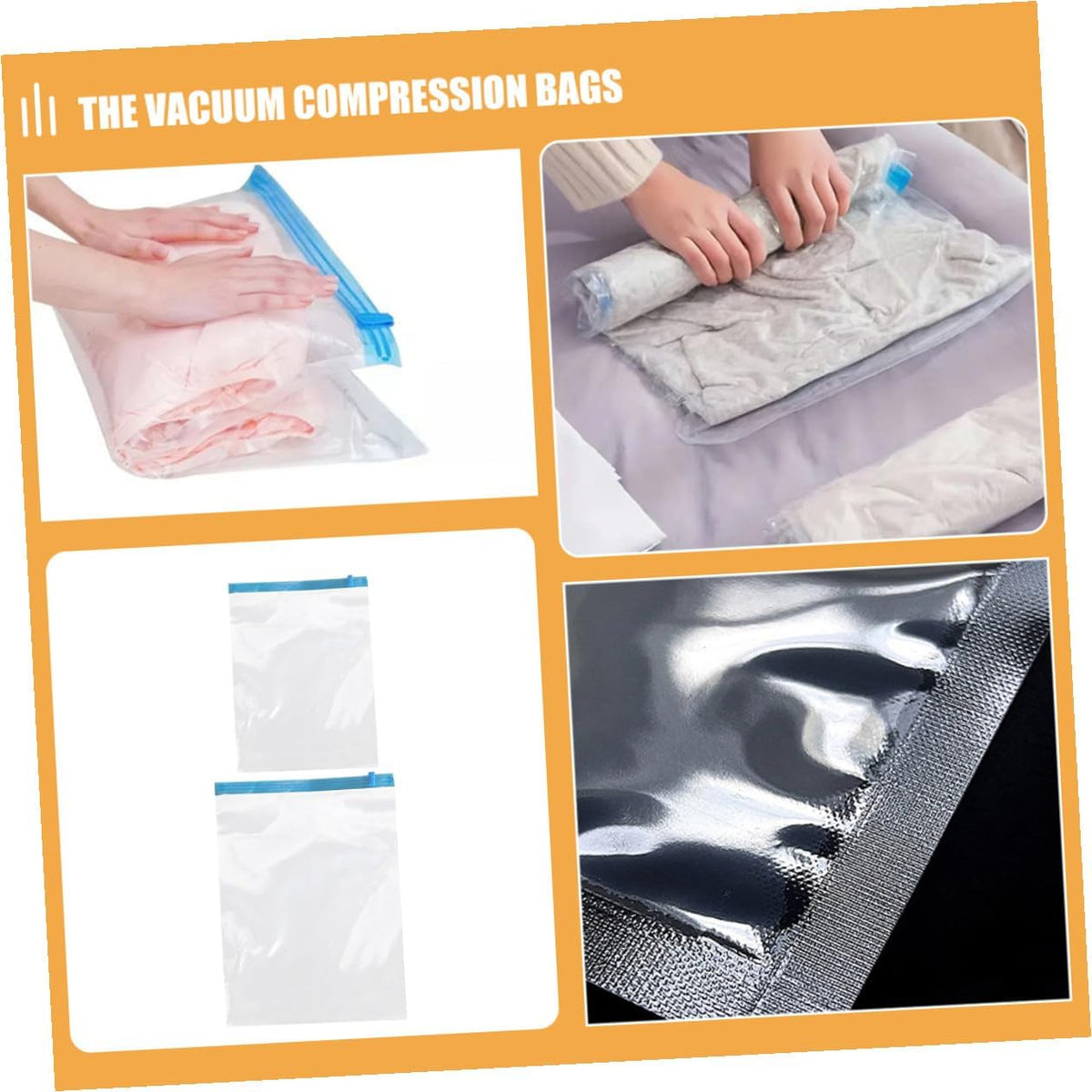 12pcs Hand Roll up Clothing Storage Bags Travel Space Saver Compression Bags for Suitcases Pa+pe Material Garments Organizer for Luggage