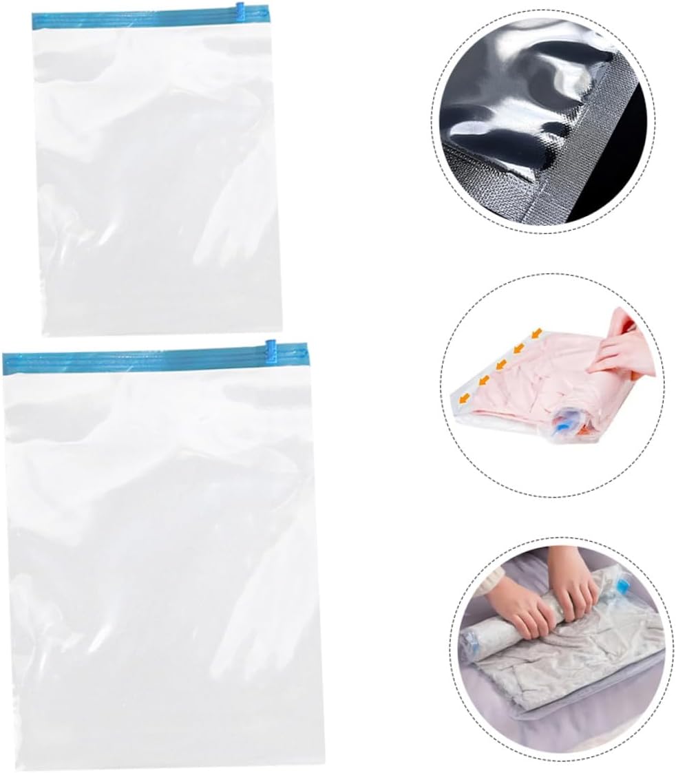12pcs Hand Roll up Clothing Storage Bags Travel Space Saver Compression Bags for Suitcases Pa+pe Material Garments Organizer for Luggage
