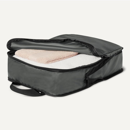 Ultralight Compression Packing Cubes, Recycled Fabric, 2 Zippers, Grey, for Suitcases or Backpacks